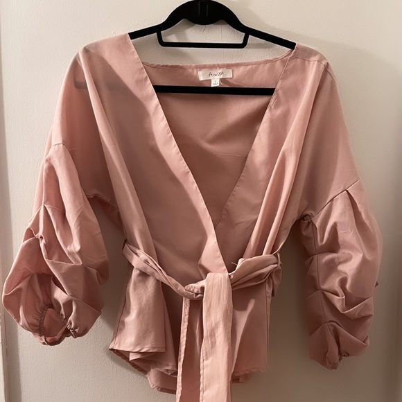 Pink wrap blouse - Picture 2 of 5